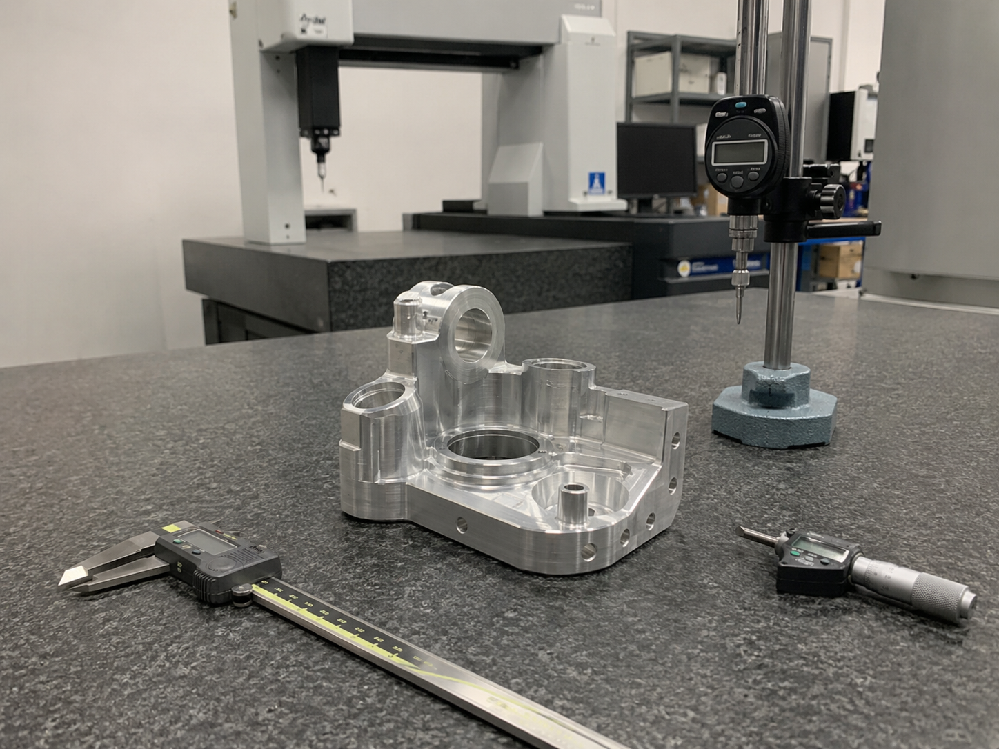 Inspecting machined prototype 
  dimensions